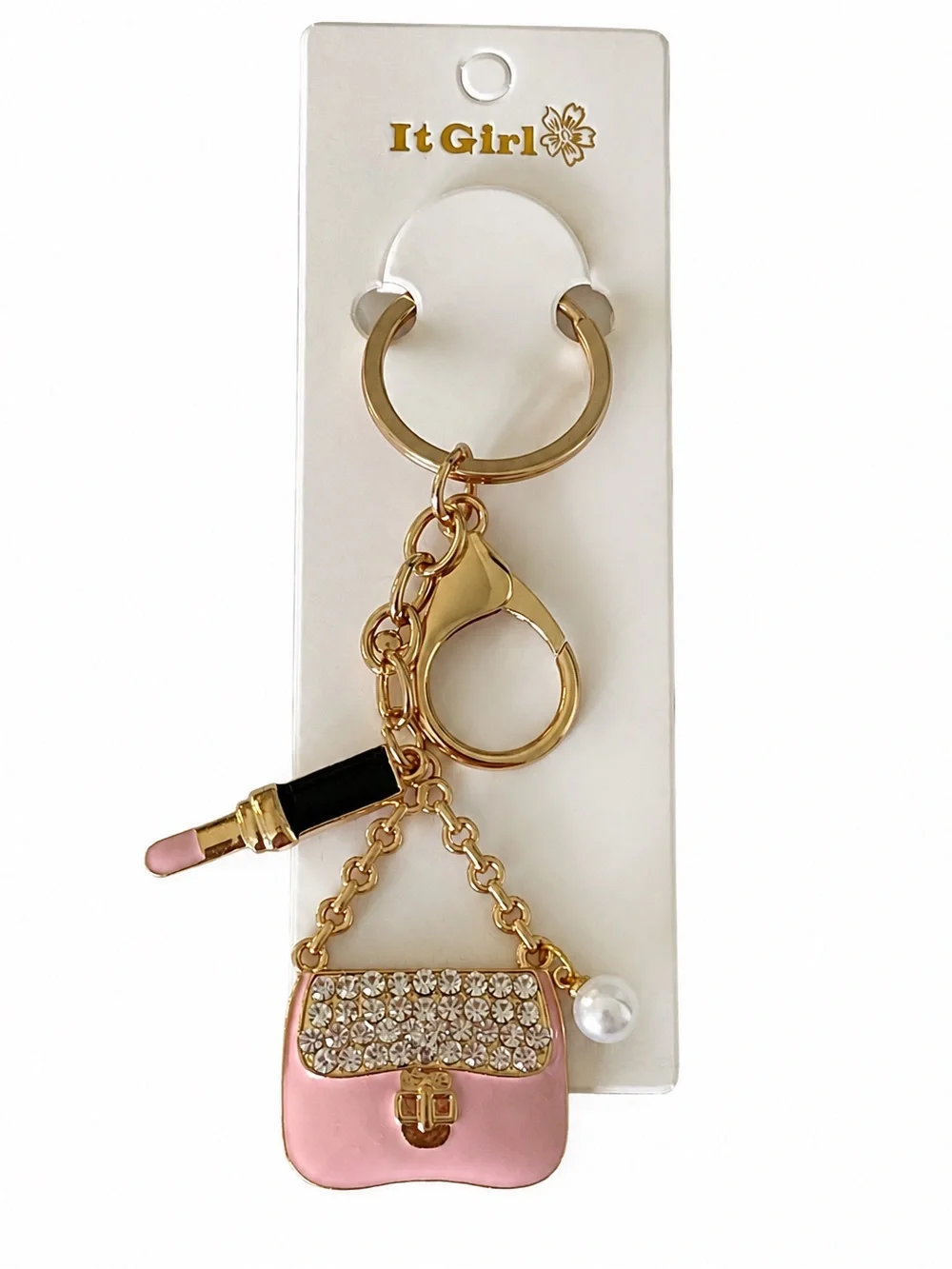 Rhinestone Purse & Lipstick Bag Charm Keychain Choose Your Color